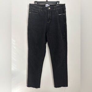 Princess Polly Black High-Waisted Straight Leg Jeans – Size 10